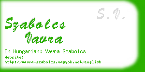 szabolcs vavra business card